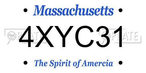 4XYC31 Massachusetts License Plate