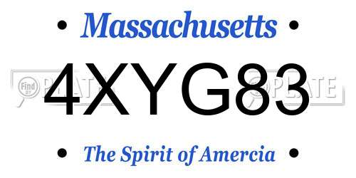 4XYG83 Massachusetts License Plate