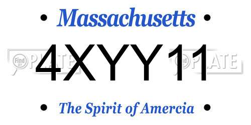 4XYY11 Massachusetts License Plate