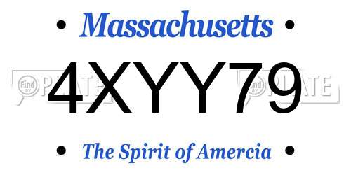 4XYY79 Massachusetts License Plate