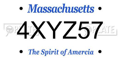 4XYZ57 Massachusetts License Plate