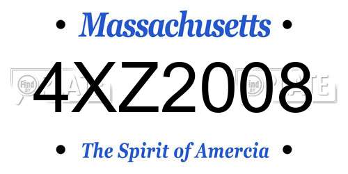 4XZ2008 Massachusetts License Plate