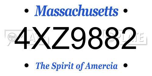 4XZ9882 Massachusetts License Plate
