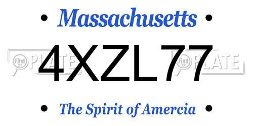 4XZL77 Massachusetts License Plate