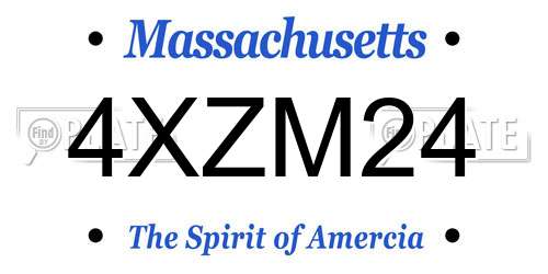 4XZM24 Massachusetts License Plate