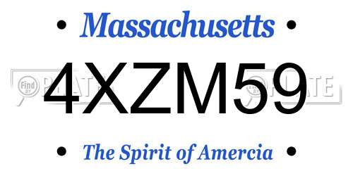 4XZM59 Massachusetts License Plate