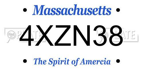 4XZN38 Massachusetts License Plate