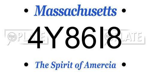 4Y86I8 Massachusetts License Plate