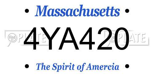 4YA420 Massachusetts License Plate