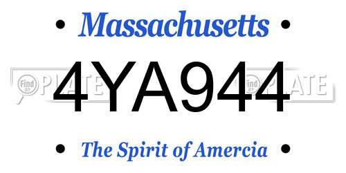 4YA944 Massachusetts License Plate