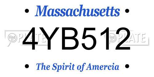 4YB512 Massachusetts License Plate