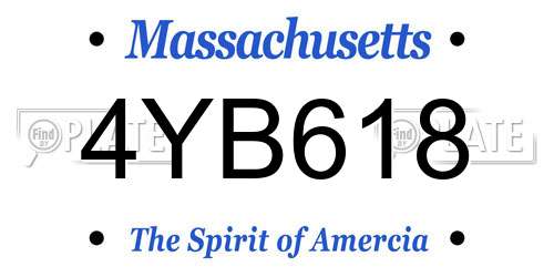 4YB618 Massachusetts License Plate