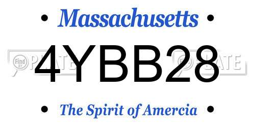 4YBB28 Massachusetts License Plate