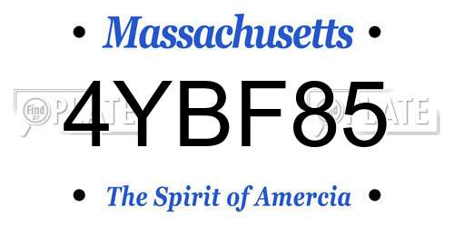 4YBF85 Massachusetts License Plate