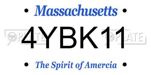 4YBK11 Massachusetts License Plate