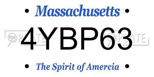 4YBP63 Massachusetts License Plate