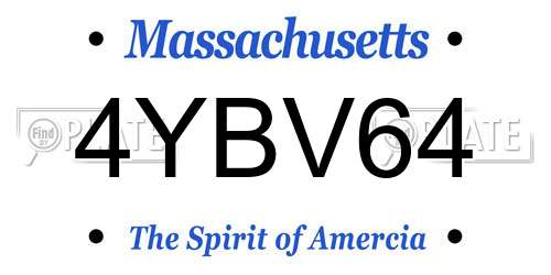 4YBV64 Massachusetts License Plate