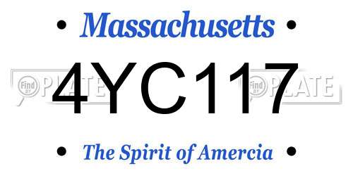 4YC117 Massachusetts License Plate