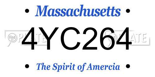 4YC264 Massachusetts License Plate