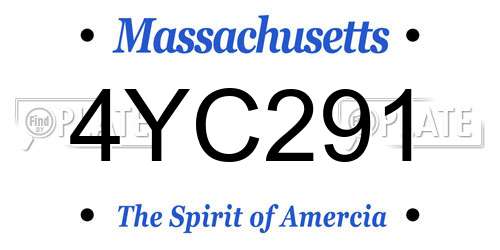 4YC291 Massachusetts License Plate