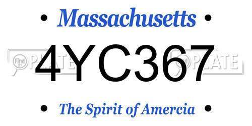 4YC367 Massachusetts License Plate