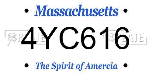 4YC616 Massachusetts License Plate