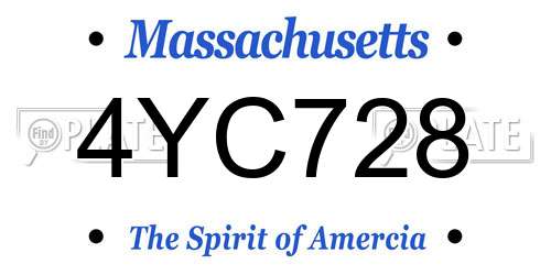 4YC728 Massachusetts License Plate