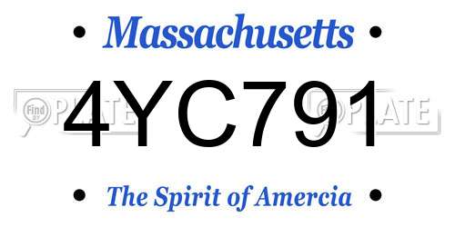 4YC791 Massachusetts License Plate