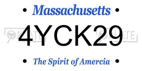 4YCK29 Massachusetts License Plate