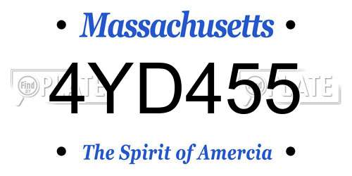 4YD455 Massachusetts License Plate