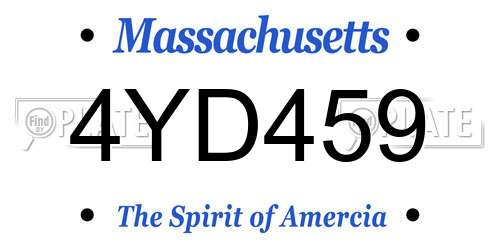 4YD459 Massachusetts License Plate
