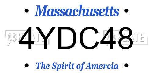 4YDC48 Massachusetts License Plate