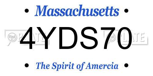 4YDS70 Massachusetts License Plate