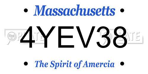 4YEV38 Massachusetts License Plate