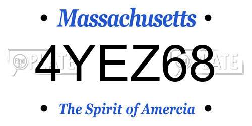 4YEZ68 Massachusetts License Plate