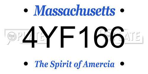 4YF166 Massachusetts License Plate