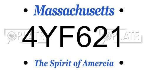 4YF621 Massachusetts License Plate