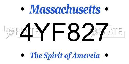 4YF827 Massachusetts License Plate