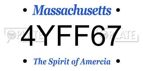 4YFF67 Massachusetts License Plate