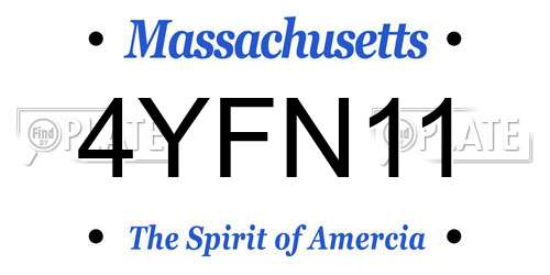 4YFN11 Massachusetts License Plate