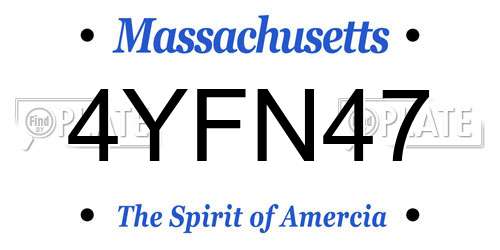 4YFN47 Massachusetts License Plate