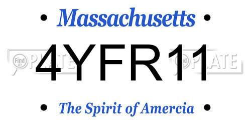 4YFR11 Massachusetts License Plate