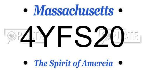 4YFS20 Massachusetts License Plate