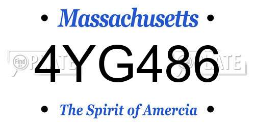 4YG486 Massachusetts License Plate