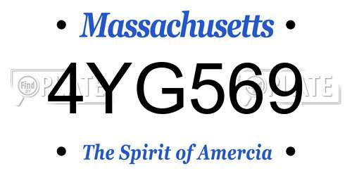 4YG569 Massachusetts License Plate