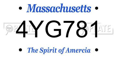 4YG781 Massachusetts License Plate