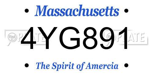 4YG891 Massachusetts License Plate