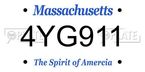 4YG911 Massachusetts License Plate