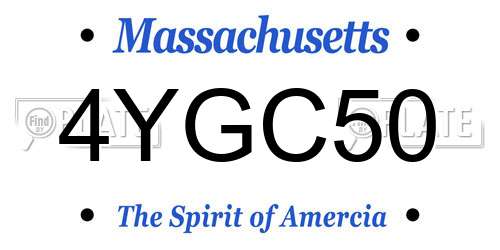 4YGC50 Massachusetts License Plate