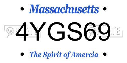 4YGS69 Massachusetts License Plate